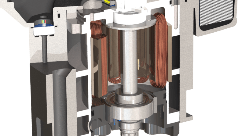 Hydrapulse permanent magnet motor hydraulic pump cutaway view